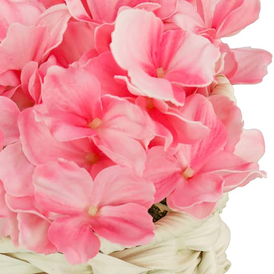 10" Hydrangea Bouquet in Natural Basket